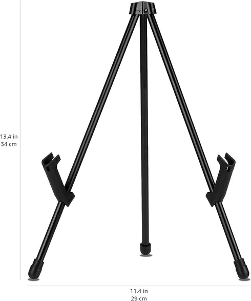 Amazon Basics Tabletop Instant Easel, Black Steel Table Top Easels for Display, Adjustable & Portable Tripod for Paintings, Signs, Posters...
