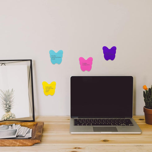 Sticky Notes, 560 Sheets 3 × 3 Inches Butterfly Shape Self Sticky Notes Pad, Colour Sticky Notes, Bright Colors Self-Stick Pads for Home Office No...