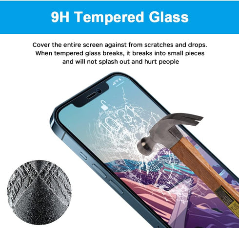 GLASS-M Anti-Blue Light Screen Protector for iPhone 12 Pro Max, Eye Protection 9H Tempered Glass Film, Full Coverage Blue Light Blocking Screen Co...