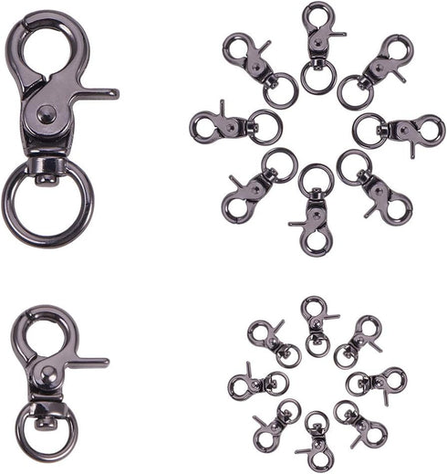 PH PandaHall 16 Pcs 2 Sizes Metal Lobster Claw Clasps 1.2"/1.3" Swivel Lanyards Trigger Snap Hooks Strap for Keychain Key Rings Bags Pendants Pet ...