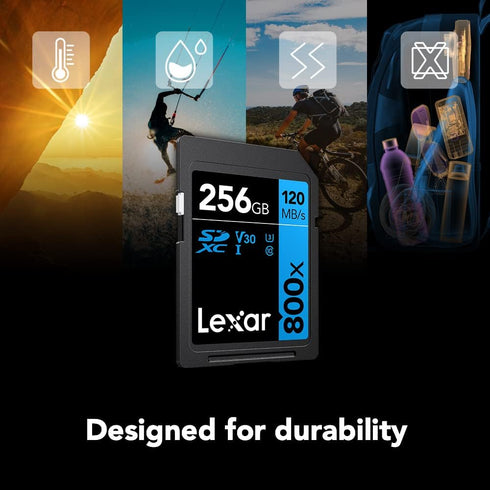 Lexar High-Performance 800x 256GB SDXC UHS-I Memory Card, C10, U3, V30, Full-HD & 4K Video, Up to 120MB/s Read, for Point-and-Shoot Cameras, Mid-R...