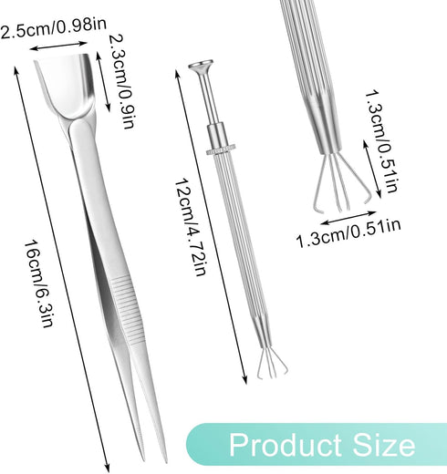 3Pcs Piercing Ball Grabber Tool Set, 4 Prongs Holder Diamond Claw Grabber Pick Up Tool, Precision Stainless Steel Jewelry Tweezers For Tiny Object...