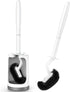 HAMITOR Toilet Bowl Brush Holder Set: Curved Design with Holder for Deep Cleaning Under Rim - Compact Hidden Scrubber for Small Space - Modern RV ...