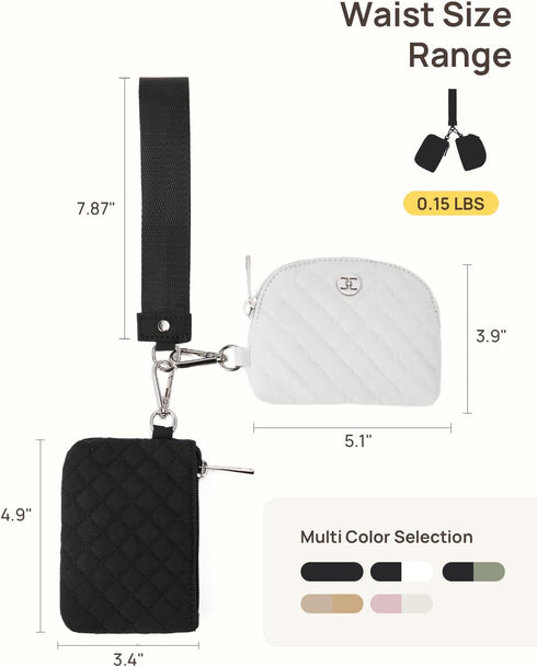 Telena Mini Zip Around Wristlet Wallets for Women Coin Purse Wristlet Keychain Dual Pouch Wallet Black Gray...