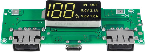 6PCS 18650 Charging Board,18650 Charger Board Dual USB 5V 2A 1A Mobile Power Bank Module Lithium Battery Charger Board Short Circuit Protection DI...
