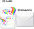 ukebobo Rainbow Happy Birthday Party Invitations for Child’s 8th Birthday Party – Colorful Invitation with Envelopes for Kids 8th Birthday Party –...