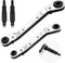 2PCS Hvac Service Wrench Tools, 3/16" to 3/8", 5/16" x 1/4" Ratchet Wrench Set with 2 Hex Bit Adapter, Refrigeration Wrench Set for Air Conditioni...