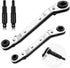 2PCS Hvac Service Wrench Tools, 3/16" to 3/8", 5/16" x 1/4" Ratchet Wrench Set with 2 Hex Bit Adapter, Refrigeration Wrench Set for Air Conditioni...