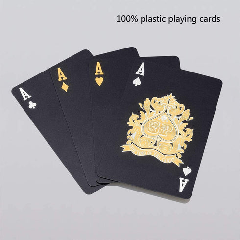 Waterproof Playing Cards, Plastic Playing Cards, Deck of Cards, Gift Poker Cards (Black Diamond Cards)...