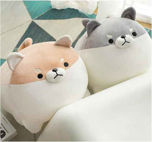 Shiba Inu Dog Plush Pillow, Corgi Stuffed Animal Plush Toy Hug Pillow Gifts for Girl Boy (Brown, 11.8in)...
