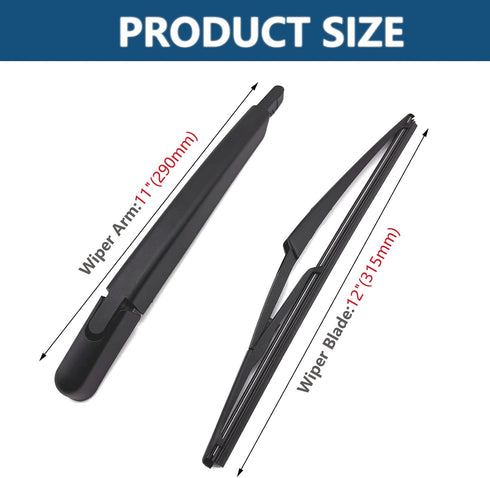 Rear Windshield Wiper Arm & Wiper Blade Set for Nissan Rogue 2008-2013,Juke 2011-2016,Nissan Qashqai 2008-2013 Rear Windshield Back Wiper Arm Blad...