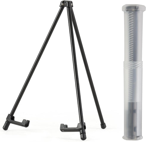 14" High Tabletop Instant Display Easel - Black Steel Small Desktop Easel Stand with Adjustable Holders for Paintings, Posters and Store Signs(1 P...
