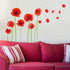Esmee DIY Red Poppies Beautiful Flowers Vines Stick Wall Decals, Living Room Bedroom Children Room Nursery...