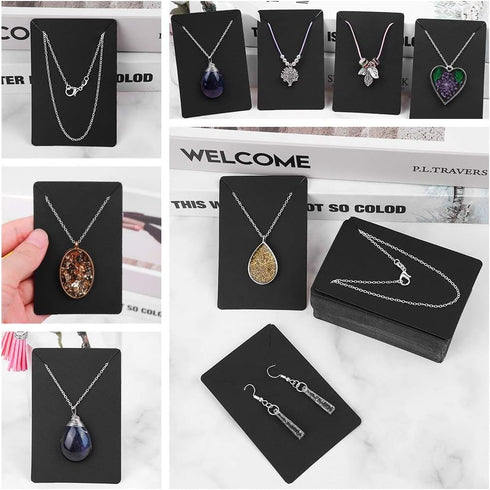 anezus Earring Cards, Earring Packaging Holder Cards Earring Display Cards with Earring Bags and Earring Backs for Necklace Jewelry Packaging Blac...