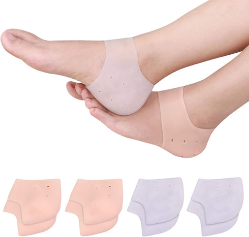 4 Pairs Heel Cups,Silicone Protectors for Pains,Cracked Heels,Spurs, Plantar Fasciitis,Unisex Fit Gel Pads?...