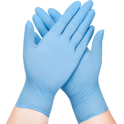 Disposable Nitrile Exam Gloves, 3-mil, Blue, Nitrile Gloves Disposable Latex Free, Medical Gloves, Cleaning Gloves, Food-Safe Rubber Gloves, Powde...