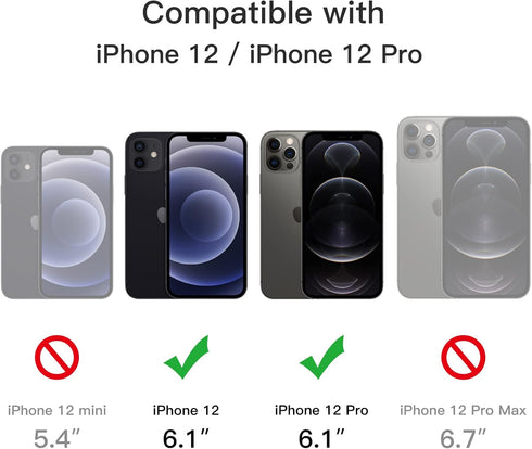 JETech Magnetic Case for iPhone 12/12 Pro 6.1-Inch Compatible with MagSafe, Translucent Matte Back Slim Shockproof Phone Cover (Dark Green)...