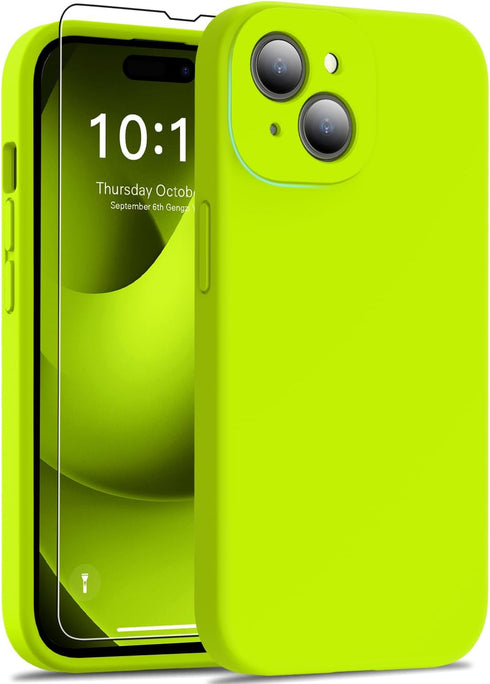 DEENAKIN Designed for iPhone 15 Case with Screen Protector - Enhanced Camera Protection - Smooth Baby Skin-Like Feel Silicone Cover - Slim Fit Pro...