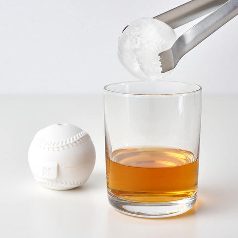 True Zoo Baseball Ice Mold, Silicone Ice Sphere Mold, Novelty Ice Maker, Set of 1, White, Dishwasher Safe, Ice Cube Tray...
