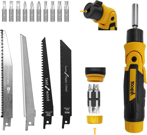 TOOLAN: 16-In-1 Multi Blades Hand Saw With Screw Driver (Manual Saw, Not Electric). For Cut Wood, Metel, Plastic, Sheetrock, Dry Wall Saw, Plywood...