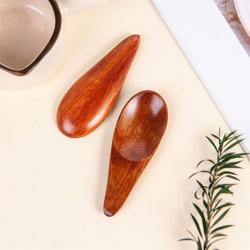3 Pieces Mini Wooden Spoons, Small Salt Spoon with Short Handle Mini Wood Scoop for Spice Jars Tea Coffee Milk Powder, 2.76 inch, Brown...