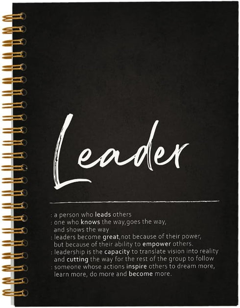 Leader Definition Lined Hardcover College Ruled Spiral Notebook Journal for Work Notes Journaling 5.5×8.3 Inch,Leader Mentor Supervisor Appreciati...