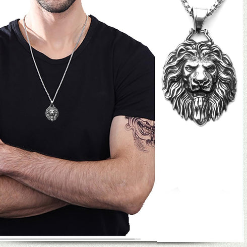 JWM Men's Punk Pendant Necklace Jewelry for Men Women with 23.6'' Stainless Steel Square Pearl Chain...