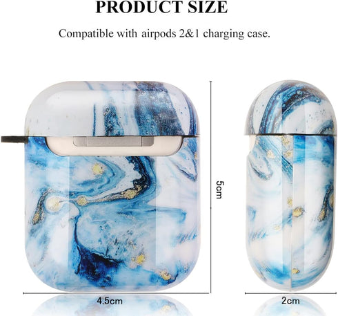 Marble Soft Earphone Case Compatible with AirPods Cover, Full Protective Soft TPU AirPods Cover Compatible with AirPods 1&2 Wireless and Wired Cha...