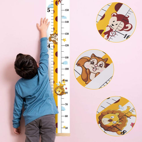 Baby Height Growth Chart, Canvas Height Chart for Kids Baby Child Toddler Boys Girls, Wood Growth Chart for Wall Room Nursery Decor, Hangable and ...