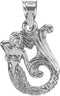 Textured 925 Sterling Silver Fairytale Mermaid Charm Pendant...