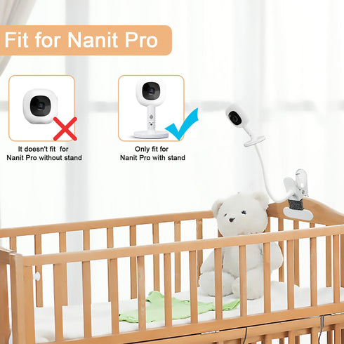 Baby Monitor Mount Compatible with Nanit Pro Smart Baby Monitor & Flex Stand,15.7 inches Flexible Long Gooseneck Arm Also for Cameras with 1/4 Scr...