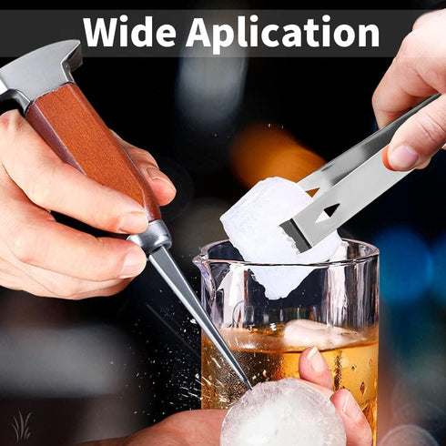 Ice Pick Stainless Steel, Ice Crusher Wood Handle for Breaking Ice, Ice Picks for Kitchen, Bars, Bartender....