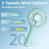 Ambandier Portable Handheld Fan, 3 Speeds Mini Portable Fan, Powerful Wind Hand Fan with Large Battery, Battery Operated Small Personal Fan for In...