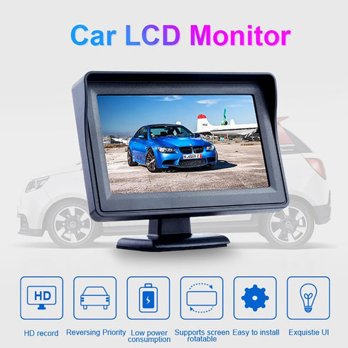 B-Qtech 4.3 inch Color TFT LCD Display Screen Backup Camera Monitor only Rear View Reverse Monitor Display for Car SUV Van Truck(Power Supply: DC ...