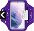 Running Armband with Headset Bag for Samsung Galaxy S25, S24, S23,S22,Zipper Slot Car Key Holder, Workouts Sports Phone Arm Band (Purple)...