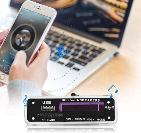 12V MP3 Decoder Module, USB/Bluetooth/SD Card/FM Radio WMA Decoder Board, Hands Call Bluetooth Decoder with Remote Control...