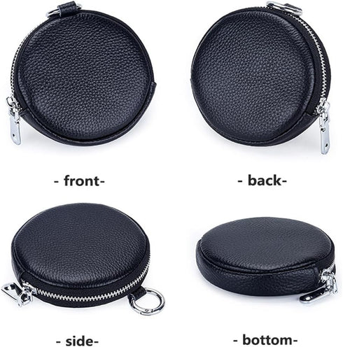 1 Pcs Leather Zipper Coin Purse Wallet With Keychain, Coin Organizer, Change Holder,Card Case, Mini Leather Zipper Storage Bag for Men & Women...