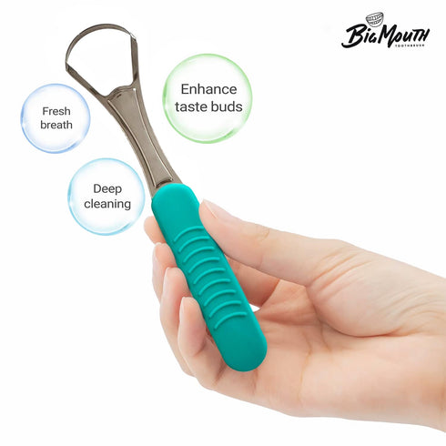 Big Mouth Tongue Scraper – Ultimate Oral Hygiene Tool for Fresh Breath and Improved Taste (Silver)...