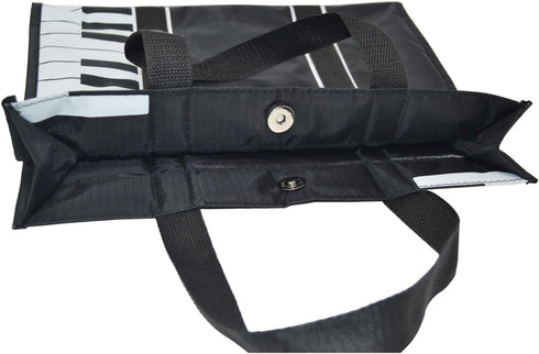 Piano Keys Music Tote Bag With 5mm sponge Waterproof Oxford Cloth Handbag Shopping Bag with Magnetic Snaps Buckle...