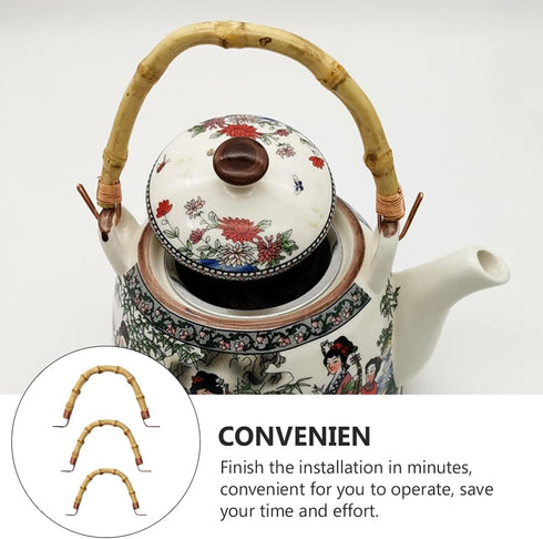 Angoily Rattan Teapot Handle Japanese Teapot Handle Replacement for Ceramic Pot Pottery Tea Pots Replacement Handle Accessories 3pcs...