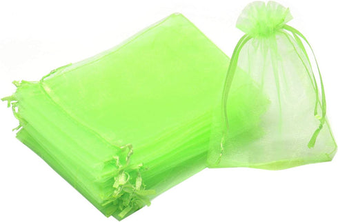 100Pcs Organza Bags, 4x6 Inch Sheer Drawstring Gift Bags, Light Green Organza Jewelry Pouches, Wedding Party Favor Pouches, Jewelry, Cosmic Busine...