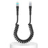 Coiled USB-C to Lightning Cable, Apple Carplay Compatible & MFi Certified, Car USB C Lightning Cable with Data Transmission and LED, iPhone Retrac...