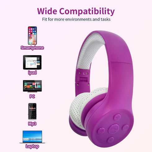 Toddler Wireless Headphones, Bluetooth Kids Headphones 93db Volume Limited Foldable with Built-in Mic for Cell Phones TV Tablet Amazon fire School...