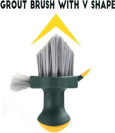 4-in-1 Grout Brush with Squeegee,Durable Bristles,Heavy-Duty Scrub Brushes for Cleaning with Stiff Bristles Cleaning Brush for Bathroom & Kitchen,...