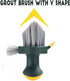 4-in-1 Grout Brush with Squeegee,Durable Bristles,Heavy-Duty Scrub Brushes for Cleaning with Stiff Bristles Cleaning Brush for Bathroom & Kitchen,...