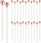 Thenshop 24 Pcs Heart Shaped Pens Retractable Metal Cute Pens 1.0 mm Black Ink Ballpoint Decorative Pens Engagement Gifts for Women School Office ...