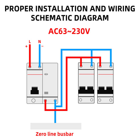 Aopin 1 Poles 32A 230V Miniature Circuit Breaker Low-Voltage DZ47-63 DIN Rail Mount, Residual Current Circuit Breaker Leakage Overload Short Circu...