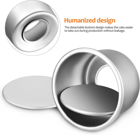 HOMSFOU 2 Inch Cake Pan Set of 4 Aluminum Alloy Round Cake Baking Pans Small Cake Pans for Cupcake Brownies Souffle Pie Muffins Cheesecake...