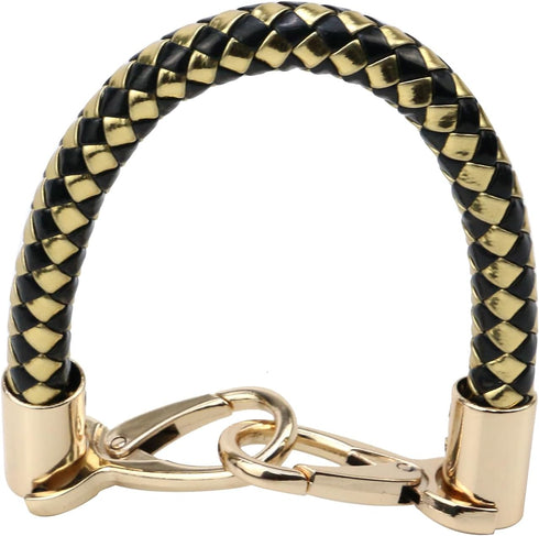 Nicerity PU Leather Braided Purse Strap 11.8inch Replacement Handle Short Handbag Strap Top Handle with Golden Hardware for DIY Handbag Purse Maki...