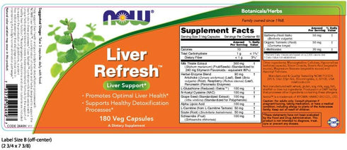 NOW Supplements, Liver Refresh™ with Milk Thistle Extract and unique Herb-Enzyme blend, 180 Veg Capsules...